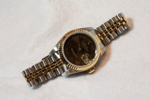 レディース ロレックス 69173 Walnut Dial SS/YG（LR-46／1988年)の詳細写真1枚目