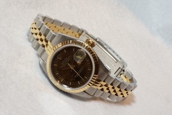 レディース ロレックス 69173 Walnut Dial SS/YG（LR-46／1988年)の詳細写真2枚目