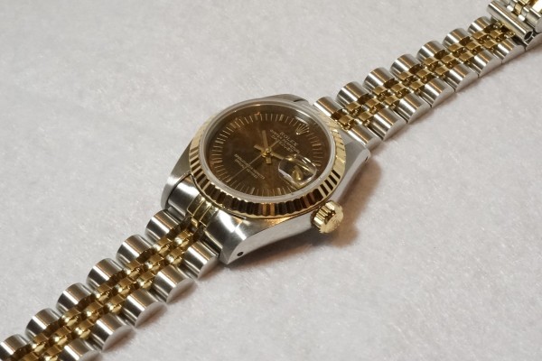 レディース ロレックス 69173 Walnut Dial SS/YG（LR-46／1988年)の詳細写真5枚目