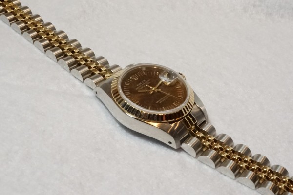 レディース ロレックス 69173 Walnut Dial SS/YG（LR-46／1988年)の詳細写真6枚目
