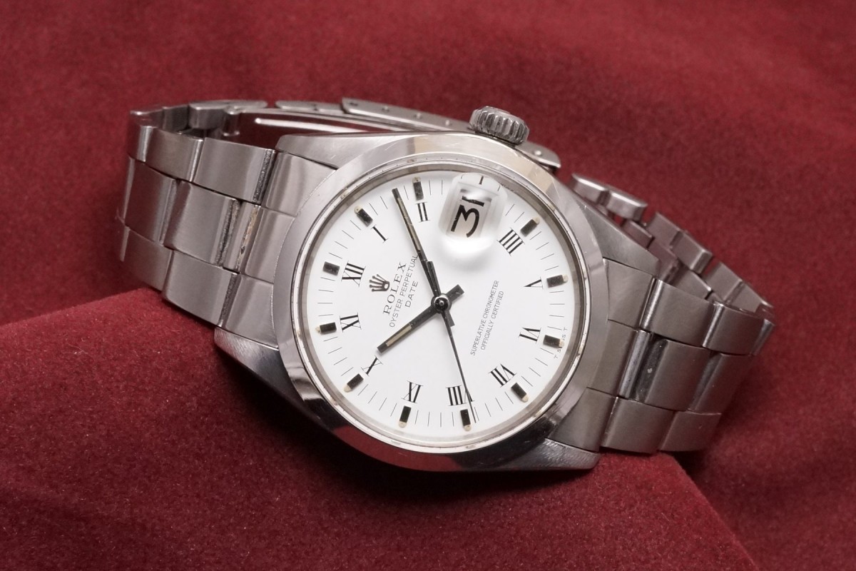 ロレックス OYSTER PERPETUAL DATE Ref-1500 White Roman Dial（RO-129