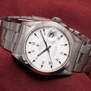 ロレックス OYSTER PERPETUAL DATE Ref-1500 White Roman Dial