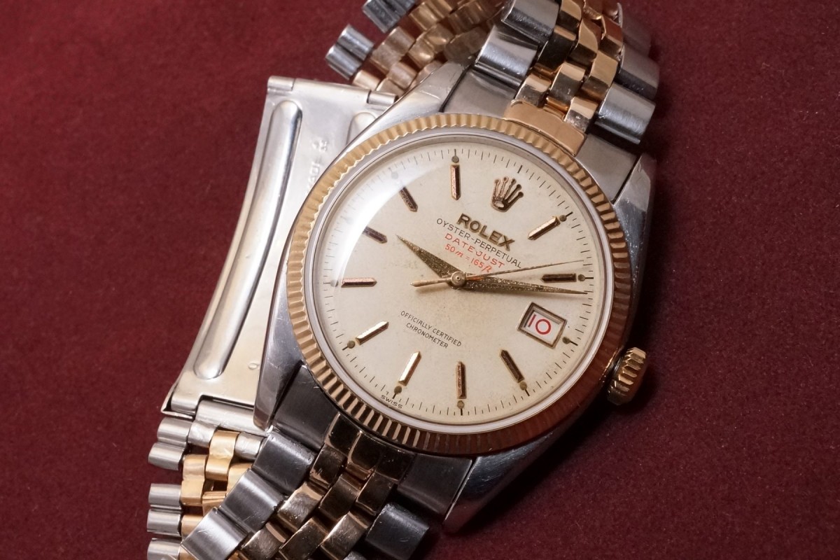 ROLEX 6305 DATEJUST ロレックスデイトジャスト ゴールドベゼル 3454129.jpg