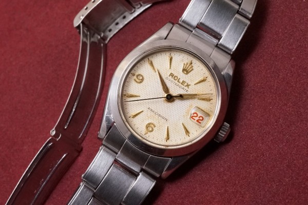 ロレックス BOY’S OYSTERDATE Ref-6466 Honeycomb Dial（RO-01／1957年)の詳細写真3枚目