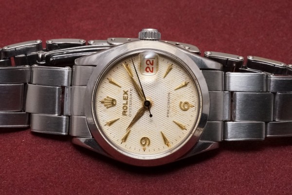 ロレックス BOY’S OYSTERDATE Ref-6466 Honeycomb Dial（RO-01／1957年)の詳細写真4枚目