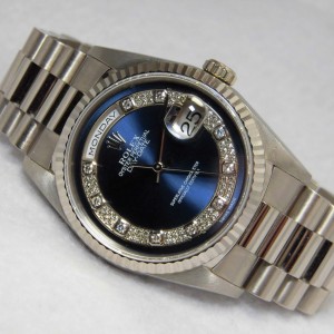 ロレックス Daydate Ref-18239 18Kwg Blue Myriad Sir-T