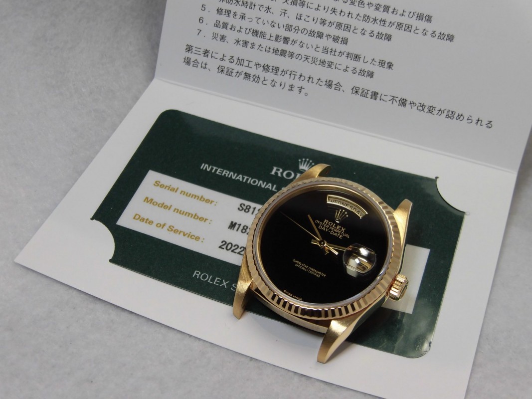 ロレックス Daydate Ref-18238 18kyg Onyx Dial Sir-S（RD-04