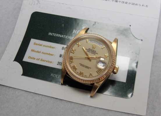 ロレックス Daydate Ref-18038 Ivory Roman Sir-86…（RD-06／1985年)の詳細写真4枚目
