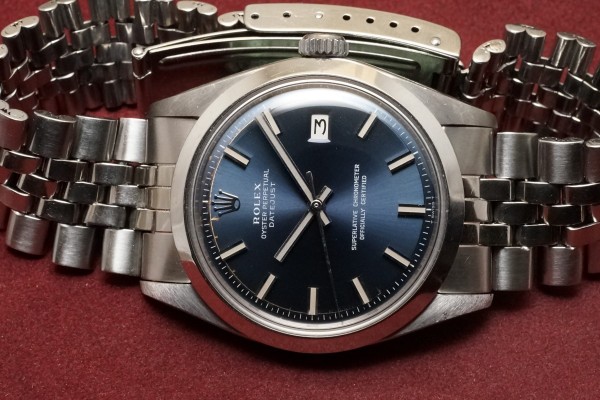 ロレックス デイトジャスト Ref-1600 Wide Boy Blue Dial Rare!（RO-176／1971年)の詳細写真4枚目