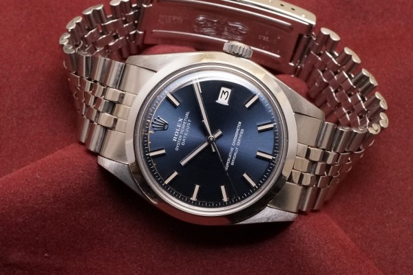 ロレックス デイトジャスト Ref-1600 Wide Boy Blue Dial Rare!（RO-176／1971年)の詳細写真1枚目