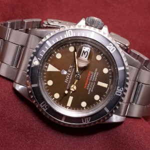 ロレックス  赤サブマリーナ Ref-1680 Mark-2 Brown Dial