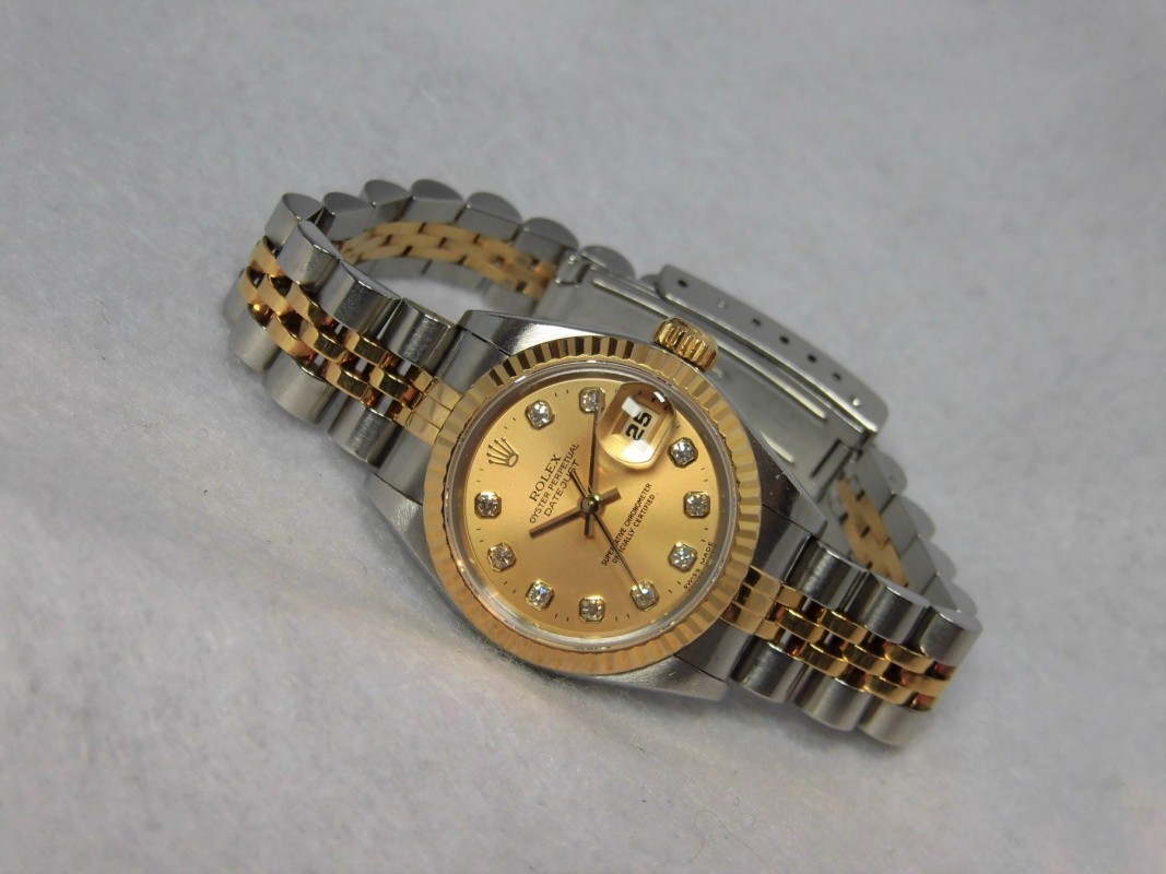 レディース ロレックス 69173 10P Diamond Dial SS×YG(LR-62/1997年)