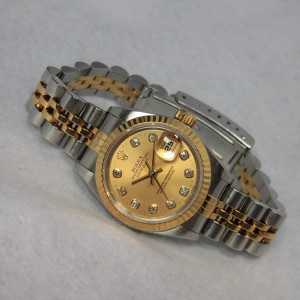 レディース ロレックス 69173 10P Diamond Dial SS×YG