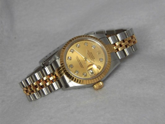 レディース ロレックス 69173 10P Diamond Dial SS×YG（LR-62／1997年)の詳細写真3枚目
