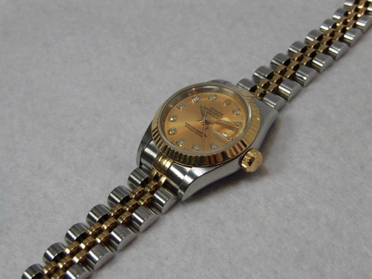 レディース ロレックス 69173 10P Diamond Dial SS×YG（LR-62／1997年)の詳細写真5枚目