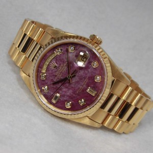 ロレックス Daydate Ref-18238 Rubellite 10P Dial Sir-S