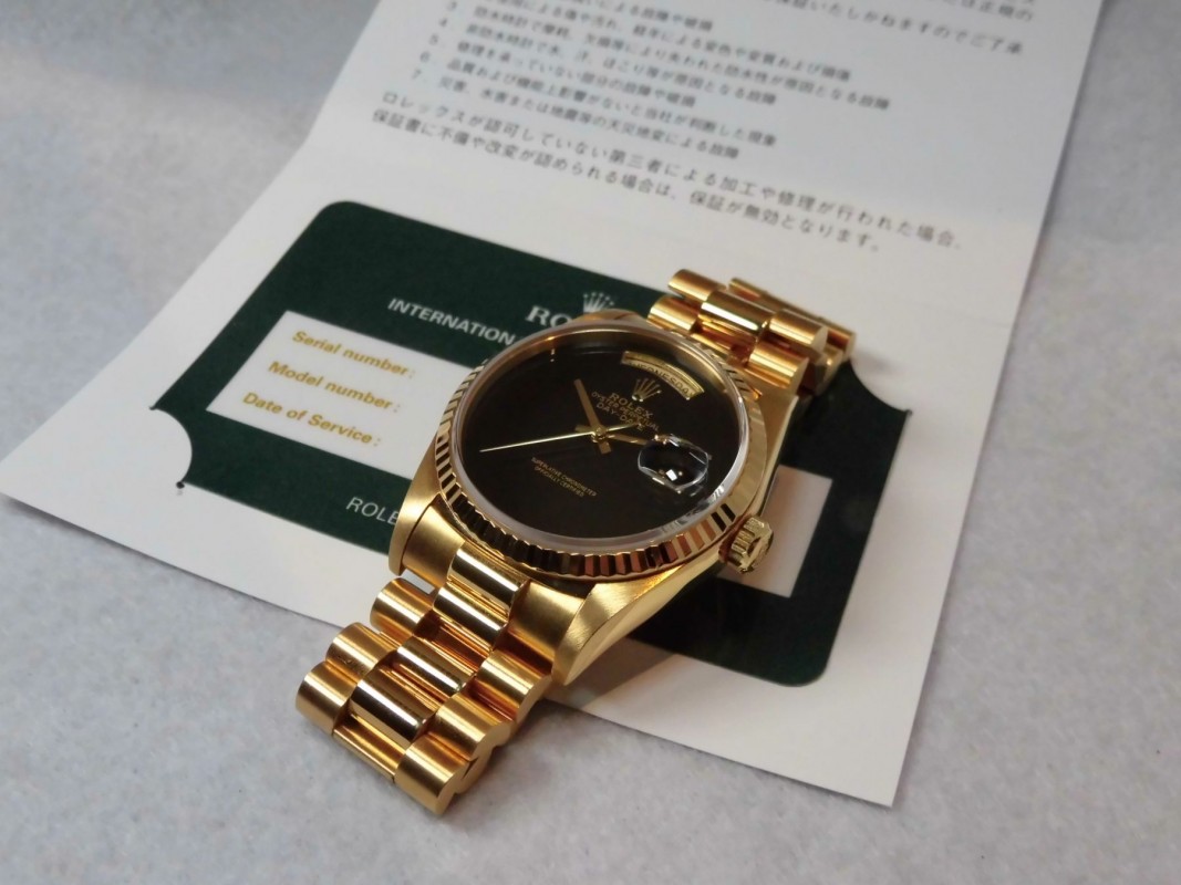 ロレックス Daydate Ref-18238 18kyg Onyx Dial Sir-S（RD-16