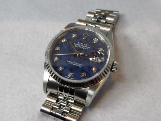 ロレックス デイトジャスト Ref-16234 Sodalite 10P Dial Sir-W（DR-17／1995年)の詳細写真2枚目
