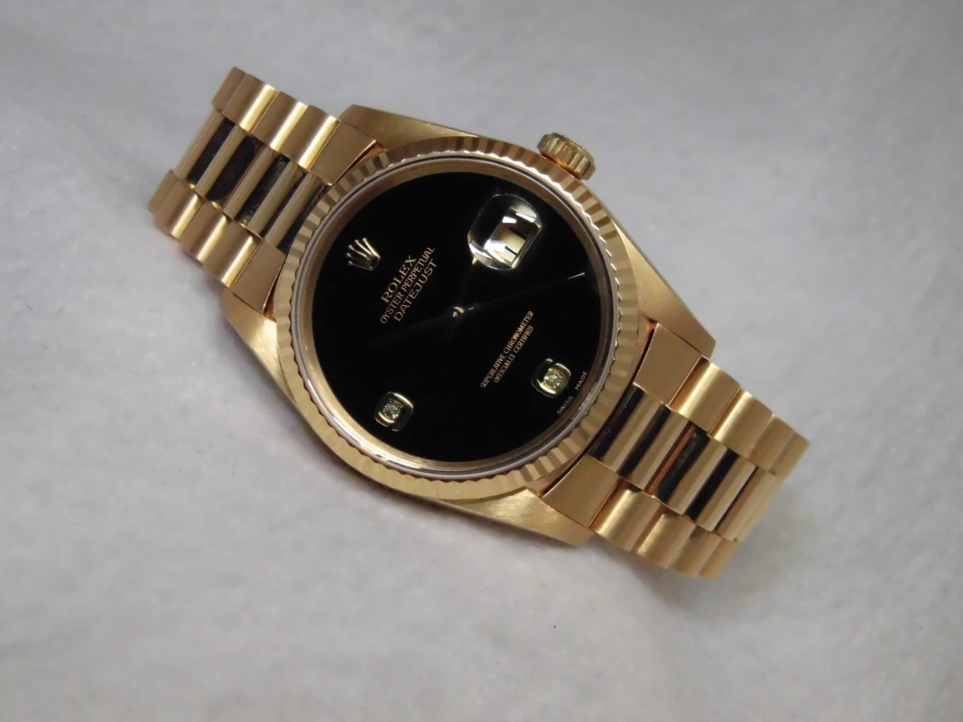 ロレックス デイトジャスト Ref-16238 18kyg Onyx Dial Sir-S(RD-18/1994年)