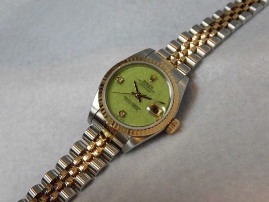 レディース ロレックス Ref.69173 SS/YG Green Jade Dial（LR-65／1998年)の詳細写真5枚目