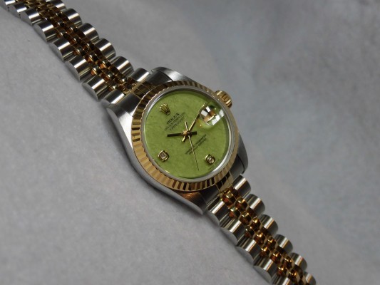 レディース ロレックス Ref.69173 SS/YG Green Jade Dial（LR-65／1998年)の詳細写真6枚目