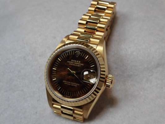 レディース ロレックス 69178 Walnut Dial 18KYG（LR-63／1985年)の詳細写真2枚目