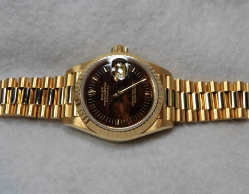 レディース ロレックス 69178 Walnut Dial 18KYG（LR-63／1985年)の詳細写真3枚目