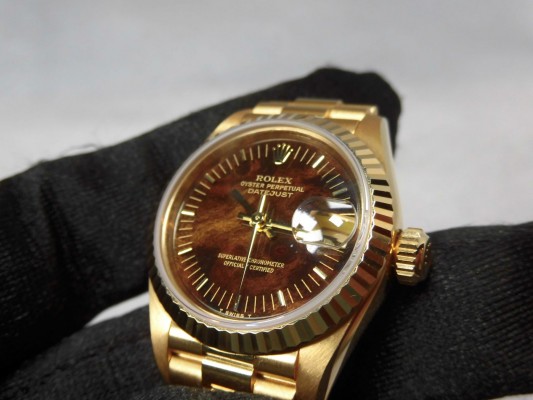 レディース ロレックス 69178 Walnut Dial 18KYG（LR-63／1985年)の詳細写真5枚目