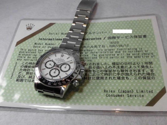 ロレックス デイトナ Ref-16520 Mark-1 White Dial Sir-L（RD-30／1989年)の詳細写真7枚目