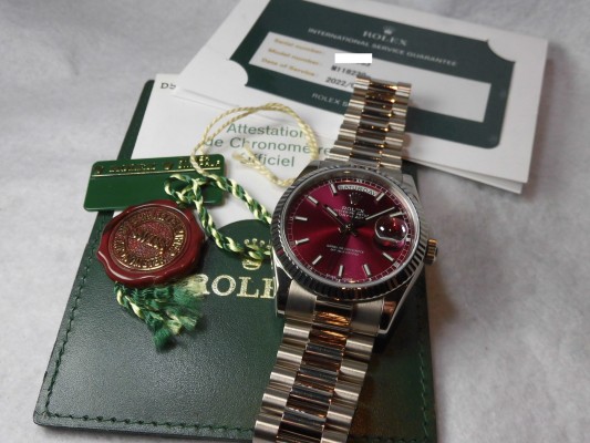 ロレックス Daydate Ref-118239 Cherry Dial Sir-D（RD-32／2005年)の詳細写真6枚目