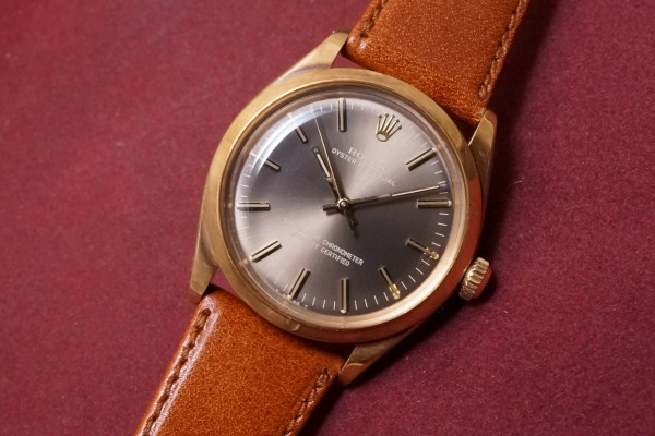 ロレックス OYSTER PERPETUAL Ref-1002 18KYG Gray Gold Dial（RO-217／1972年)の詳細写真3枚目