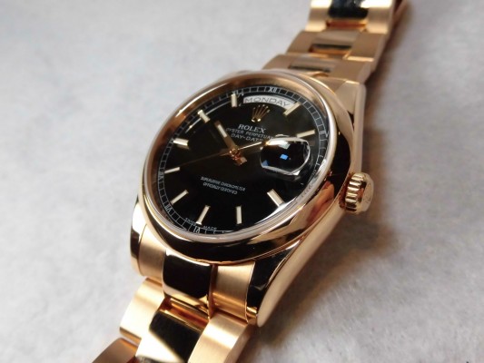 ロレックス Daydate Ref-118205 PINK GOLD BLACK DIAL Sir-D（RD-45／2005年)の詳細写真2枚目