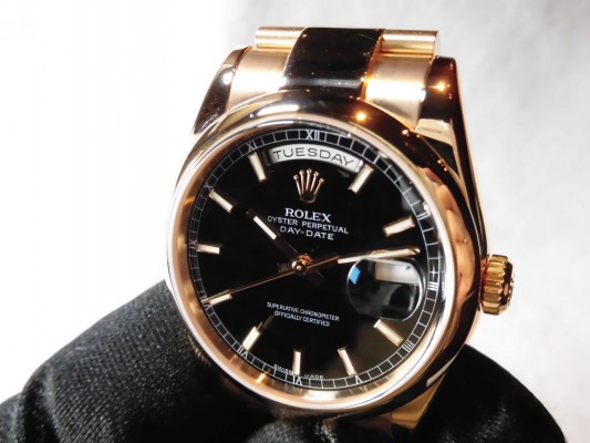 ロレックス Daydate Ref-118205 PINK GOLD BLACK DIAL Sir-D（RD-45／2005年)の詳細写真5枚目