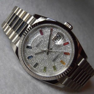 ロレックス Daydate Ref-128239 Pave Diamond Rainbow Dial