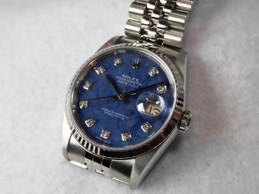 ロレックス デイトジャスト Ref-16234 Sodalite 10P Dial Ser-F（RD-54／2004年)の詳細写真2枚目