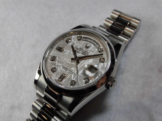 ロレックス Daydate Ref-118206 PT Meteorite Dial（RD-56／2017年)の詳細写真2枚目