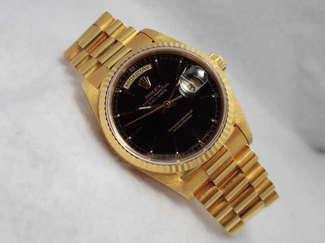ロレックス デイデイト Ref-18238 18kyg Black Dial Ser-X（RD