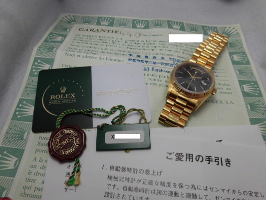 ロレックス デイデイト Ref-18238 18kyg Black Dial Ser-X（RD-64／1991年)の詳細写真7枚目
