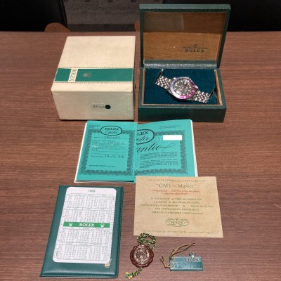 ロレックス GMTマスター Ref-1675 Long-E Fuchsia Bezel Guarantee（RS-242／1967年)の詳細写真12枚目