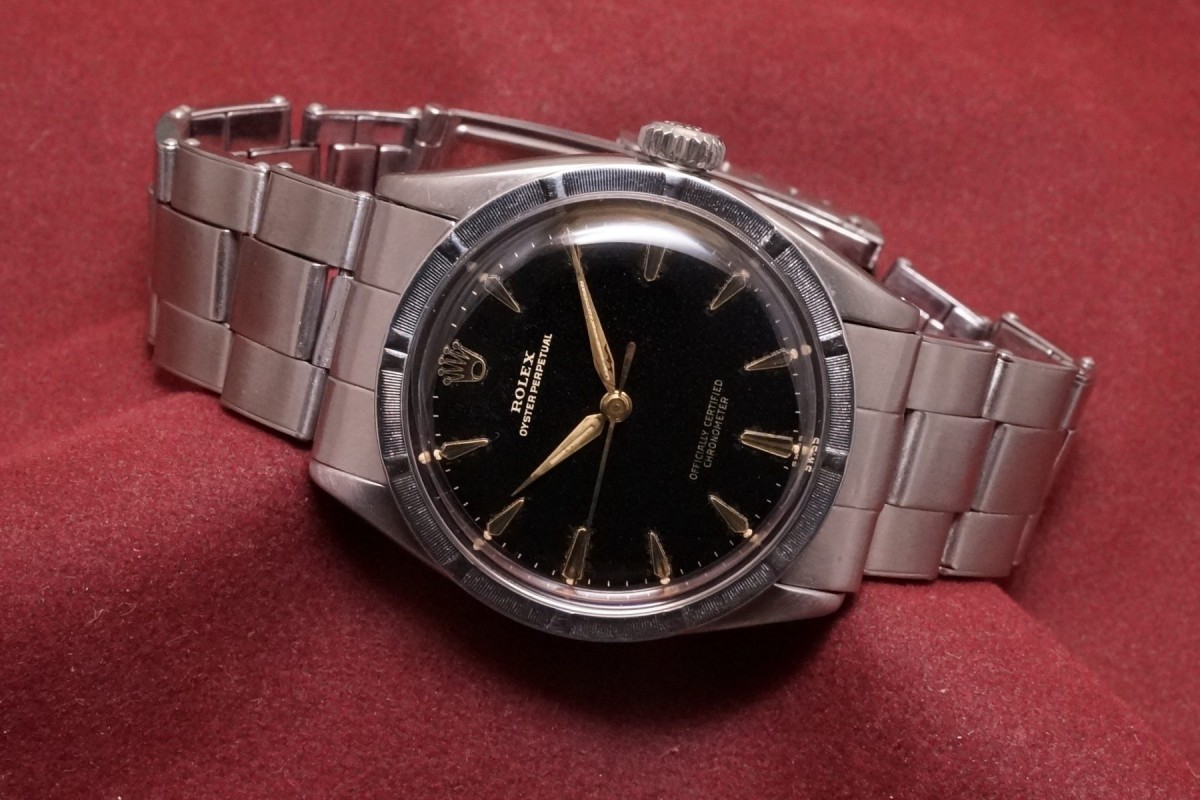 ロレックス Semi バブルバック Ref-6303 Black Gilt Dial(RO-233/1955年)