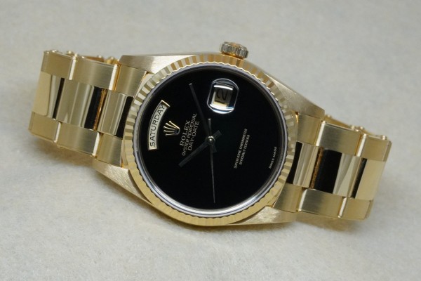 ロレックス デイデイト 18238 18KYG ONYX DIAL Sir-W（RD-94／1995年)の詳細写真1枚目