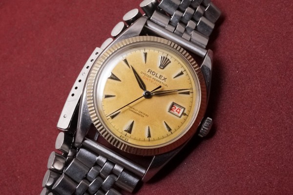 ロレックス デイトジャスト Ref-6305-1 Orange Aging Dial（RO-234／1955年)の詳細写真4枚目