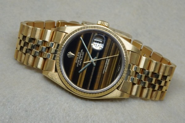 ロレックス DATE‐JUST 16018 18KYG TIGER EYE DIAL GUARANTEE&BOX（RD-92／1978年)の詳細写真1枚目