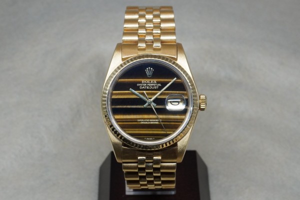 ロレックス DATE‐JUST 16018 18KYG TIGER EYE DIAL GUARANTEE&BOX（RD-92／1978年)の詳細写真2枚目