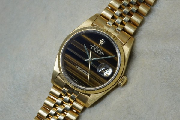 ロレックス DATE‐JUST 16018 18KYG TIGER EYE DIAL GUARANTEE&BOX（RD-92／1978年)の詳細写真3枚目