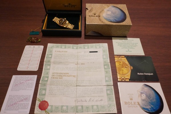 ロレックス DATE‐JUST 16018 18KYG TIGER EYE DIAL GUARANTEE&BOX（RD-92／1978年)の詳細写真9枚目