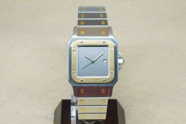カルティエ SANTOS GALBEE DATE LM SS/YG 2961 GHOST DIAL（10／1980s)の詳細写真2枚目