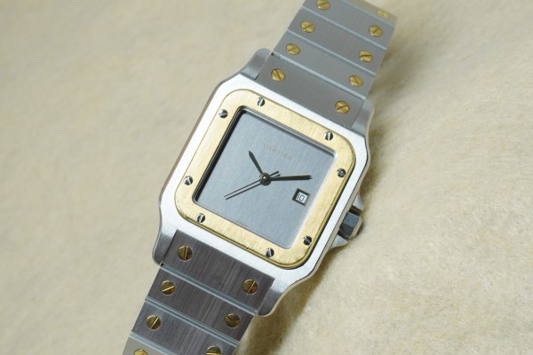 カルティエ SANTOS GALBEE DATE LM SS/YG 2961 GHOST DIAL（10／1980s)の詳細写真3枚目