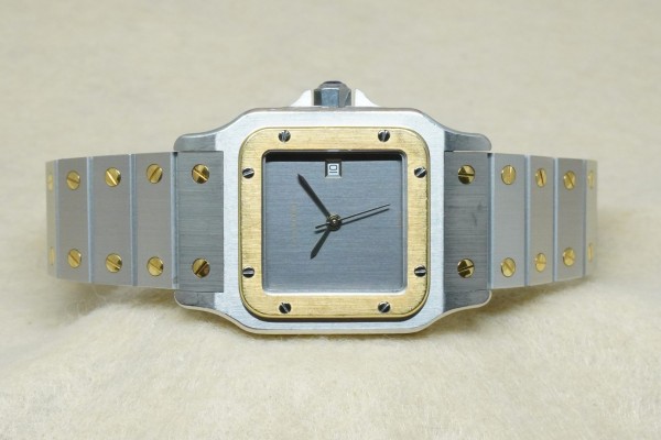 カルティエ SANTOS GALBEE DATE LM SS/YG 2961 GHOST DIAL（10／1980s)の詳細写真4枚目