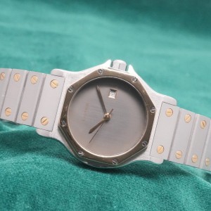 カルティエ LM SANTOS OCTAGON YG/SS Ref.2966 GHOST DIAL